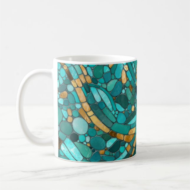Mug Galets Mosaic Art -Emerald et or (Gauche)