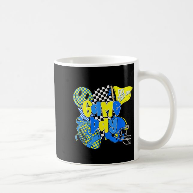 Mug Game Day Football Team Srit Checkered Blue &amp; G (Droite)