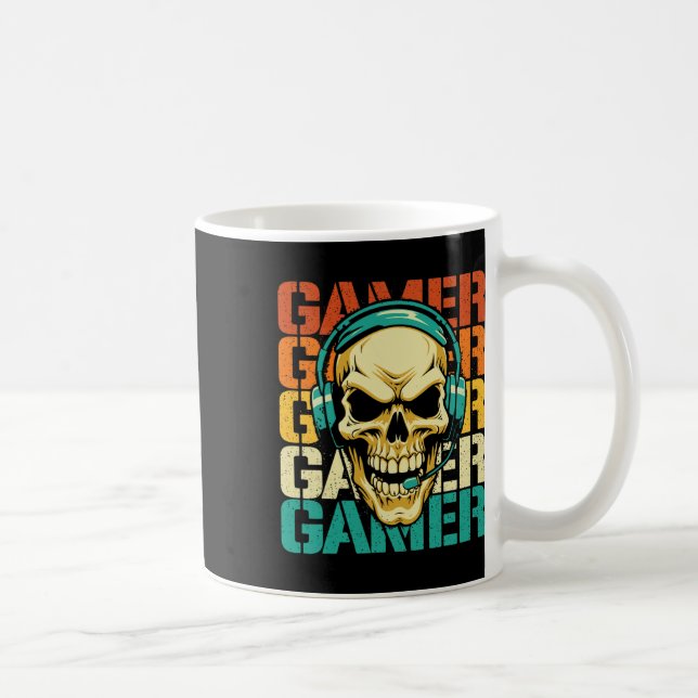 Mug Gamer - Retro Skull Jeu de console Lover Vide (Droite)