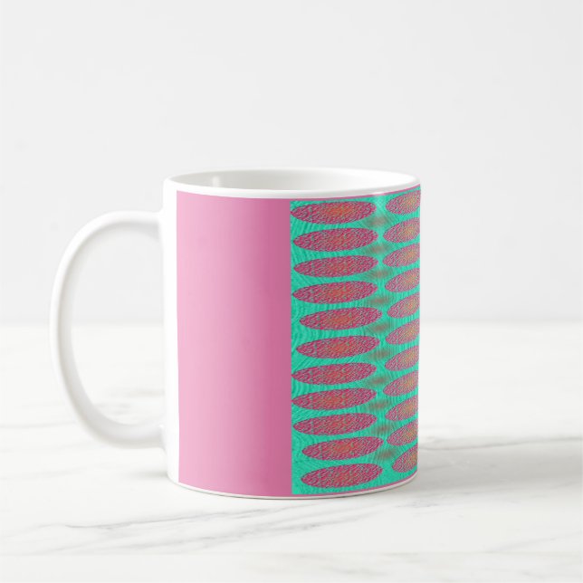 Mug Gamme de conception globe bleu et rose pâle pour b (Gauche)