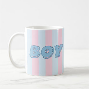 Mug Garçon bleu avec bandes roses