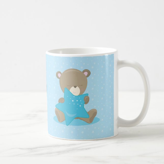 Mug Garçon bleu d'ours de bébé tenant une étoile (Droite)