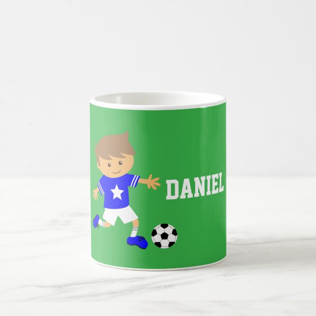 Mug Garçon mignon d'étoile du football, thème du (Centre)