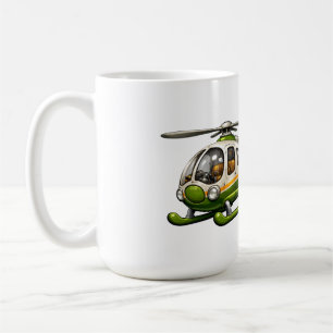 Mug Garçon Pilote d'Hélicoptère Rétro avec Chopper Vin