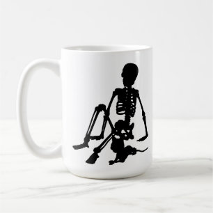 Mug garçon squelette et silhouette de son chat art