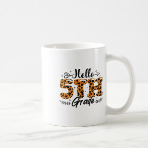 Mug Garçons Filles Retour à l'école Bonjour 5e année L