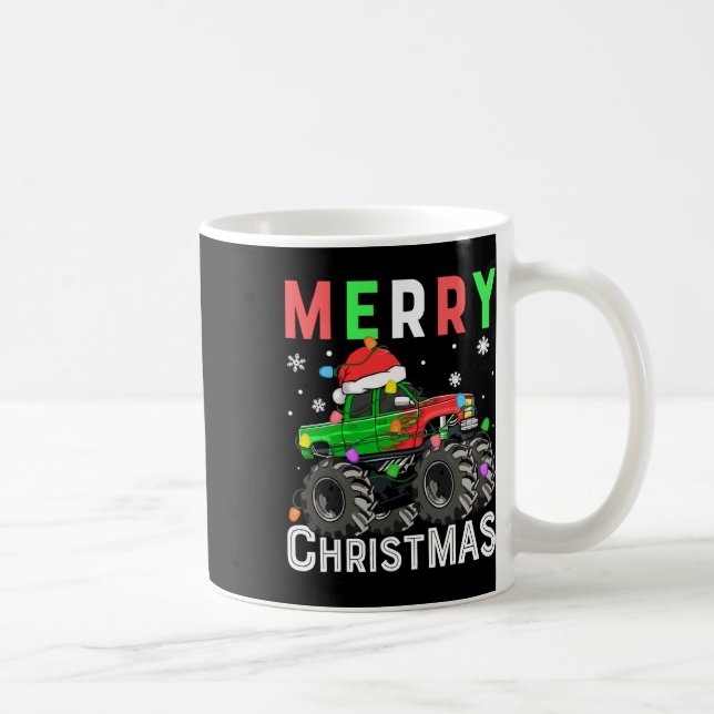 Mug Garçons Monster Camion Joyeux Noël Santa Hat Enfan (Droite)
