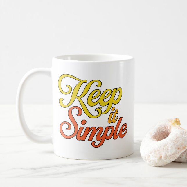 Mug Garde les Choses Simples (Jaune) (Avec donut)