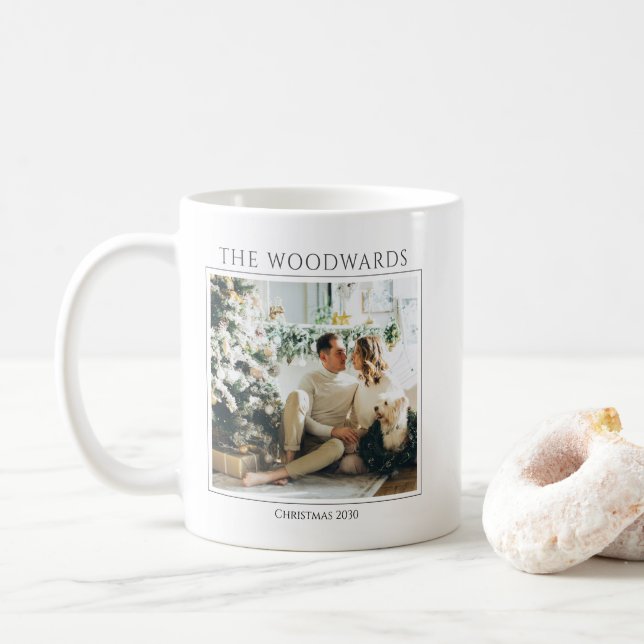 Mug Garde-photos de Noël des couples (Avec donut)