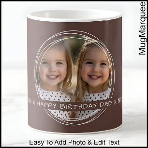 Mug Garde souvenir de message photo modèle Papa Brun C