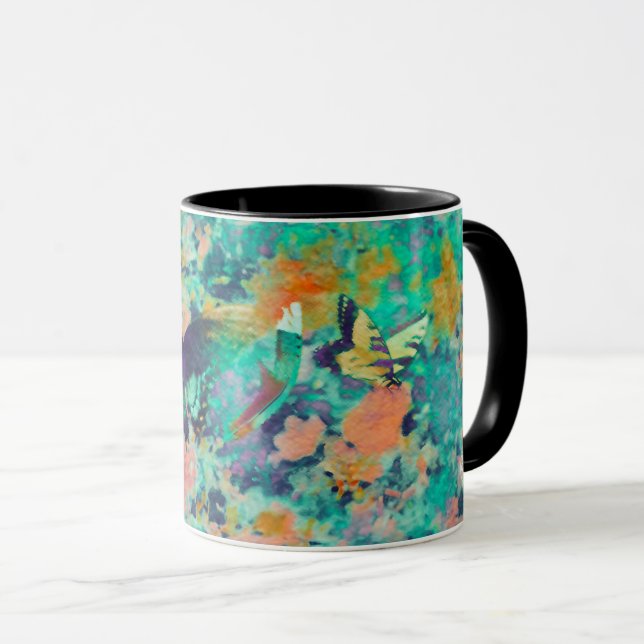Mug Garden of Butterflies & a Feather  (Devant droit)