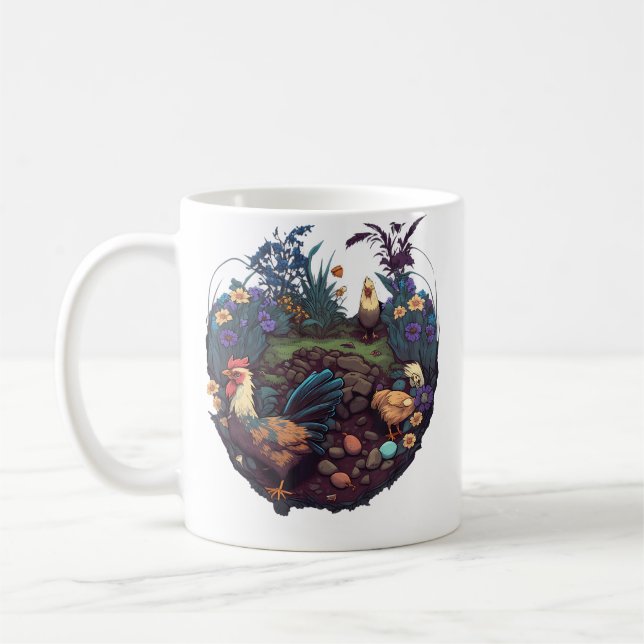Mug Gardening Plants And Chickens (Gauche)
