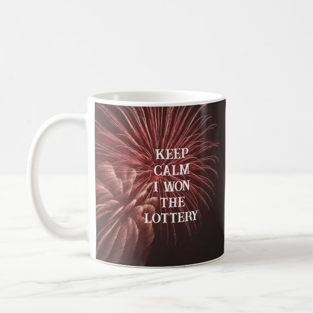 Mug GARDEZ CALME i a gagné LA LOTERIE Feux d'artifice (Gauche)
