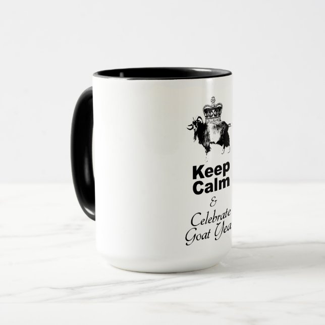 Mug Gardez le calme et célébrez l'année de la chèvre T (Devant gauche)
