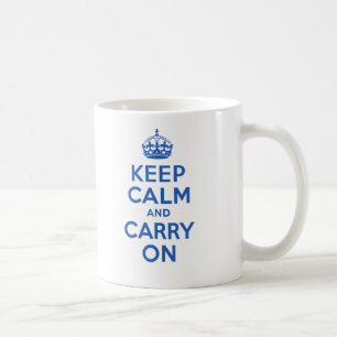 Mug Gardez le calme et continuez le bleu