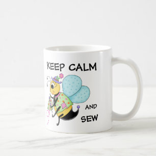Mug Gardez le calme et coupez Whimsy Honey Bee Art