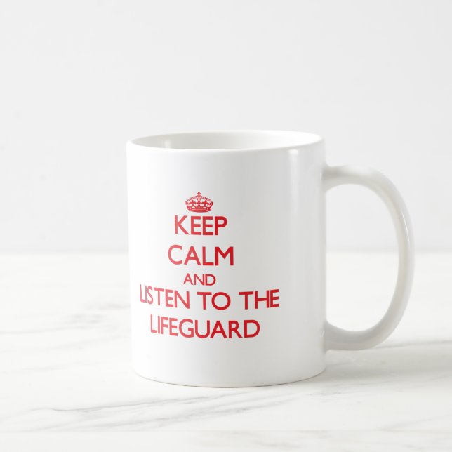 Mug Gardez le calme et écoutez le maître nageur (Droite)