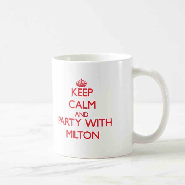 Mug Gardez le calme et la partie avec Milton (Droite)