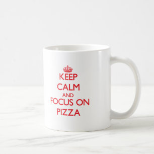 Mug Gardez le calme et le foyer sur la pizza