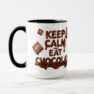 Mug Gardez le calme et mangez du chocolat amusant amat