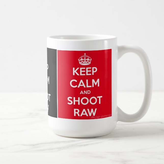 Mug Gardez le calme et tirez cru (Droite)