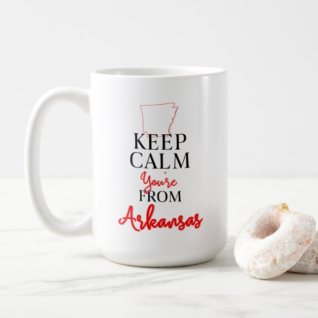 Mug Gardez le calme Vous êtes de l'Arkansas (Avec donut)