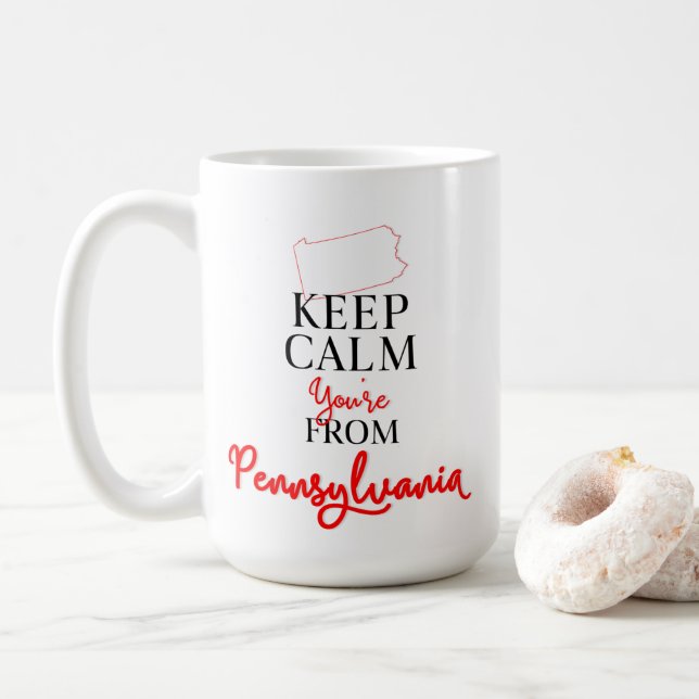Mug Gardez le calme Vous êtes de Pennsylvanie (Avec donut)