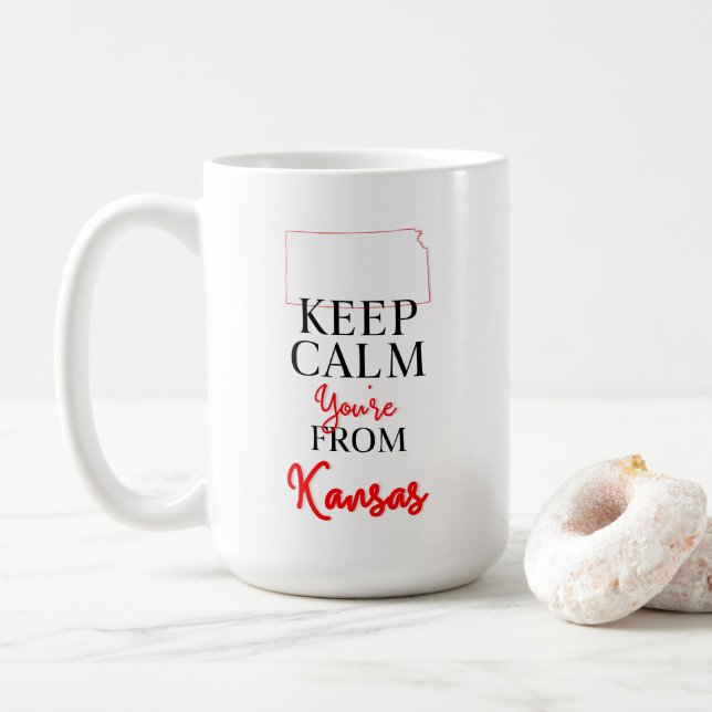 Mug Gardez le calme Vous êtes du Kansas (Avec donut)