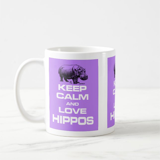Mug Gardez le pourpre de calme et de conception de (Gauche)