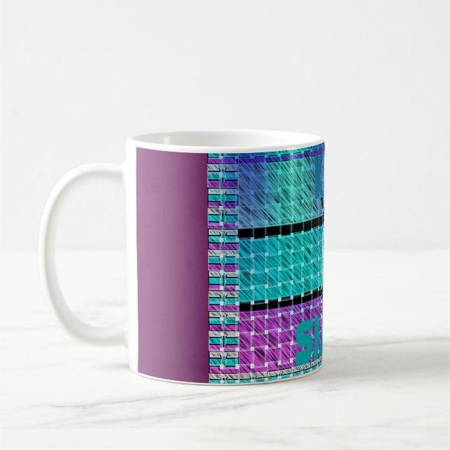 Mug Gardez-le simple : Cyan Heart & Clarity Art Motif (Gauche)