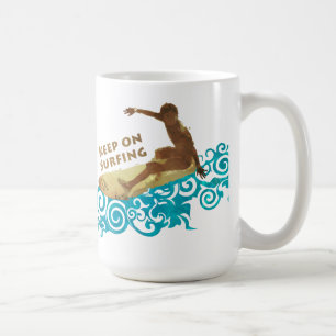Mug Gardez sur surfer, grunge et vagues pour des types
