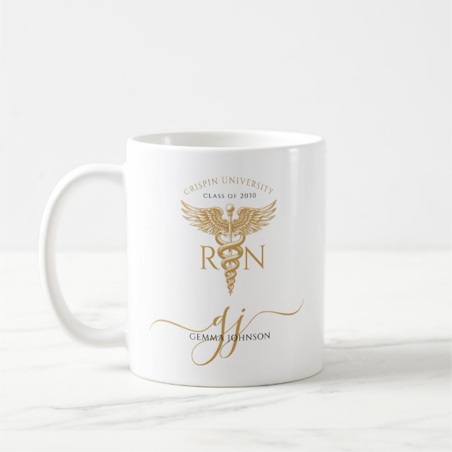 Mug Gardien de diplômes d'infirmières de la RN Gold (Gauche)