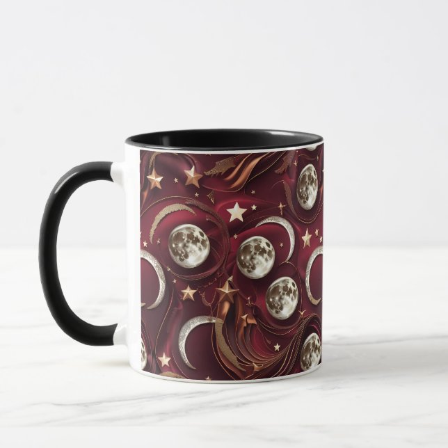 Mug - Garnet Red Celestial Moon (Left)