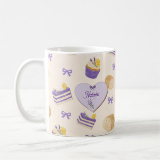 Mug Gâteau au citron et à la lavande Design aquarelle