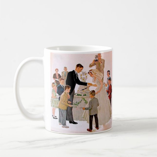 Mug Gâteau de mariage coupé vintage   (Gauche)