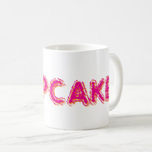 Mug Gâteau personnalisé texte rose