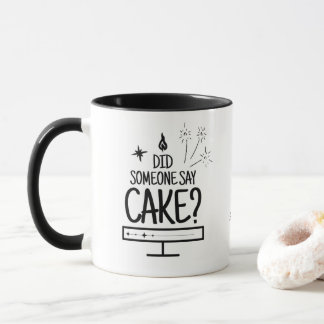 Mug Gâteau Personnalisé Typographie Fantaisiste Blanch