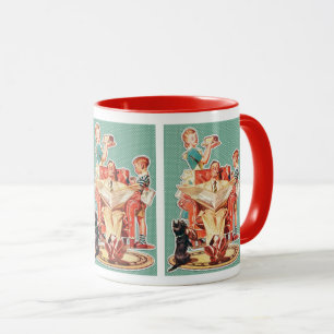 Mug gâteau vintage de la famille nucléaire des années 