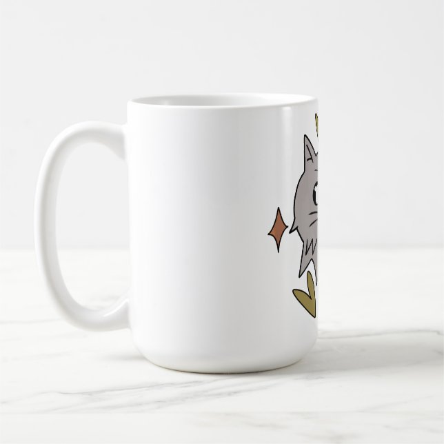 Mug Gato brilhante cinza (Gauche)