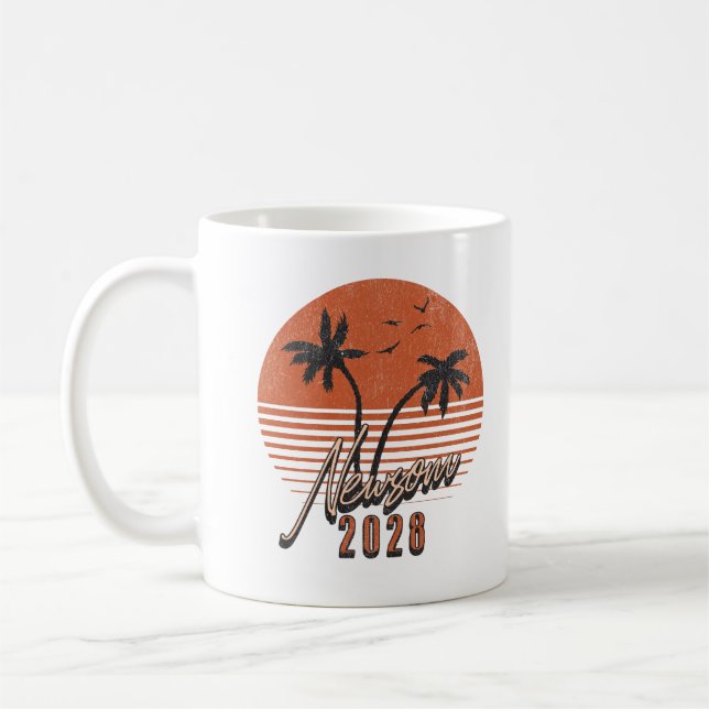 Mug Gavin Newsom 2028 Pour Président Palm Tree Sunset (Gauche)