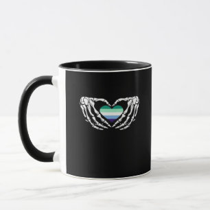 Mug Gay Male Pride Squelette Halloween Mlm Goth Heart 