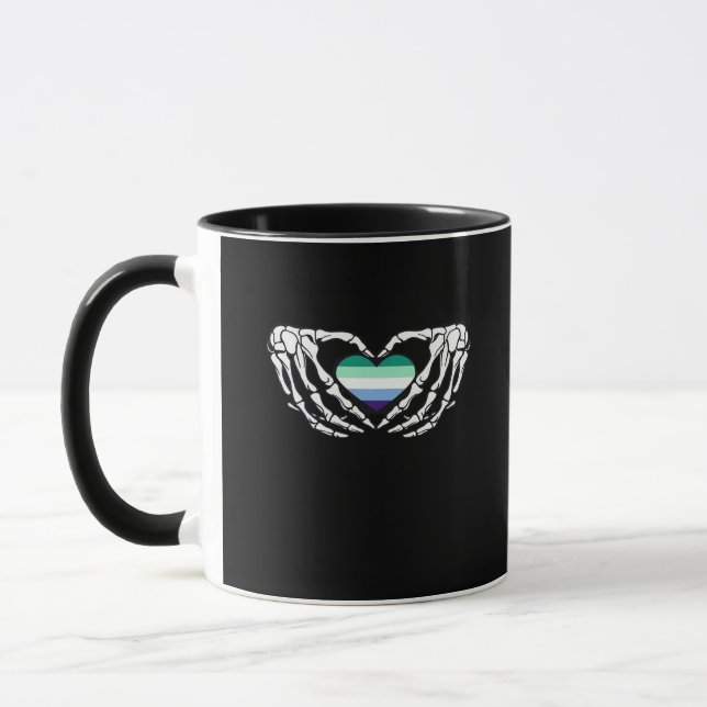 Mug Gay Male Pride Squelette Halloween Mlm Goth Heart  (Gauche)