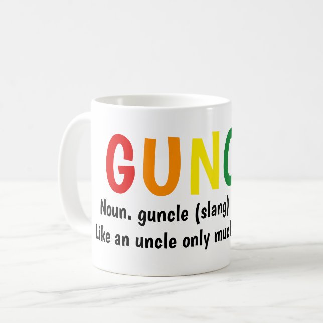Mug Gay pride Rainbow Noun Guncle Gay Oncle Slang (Devant gauche)