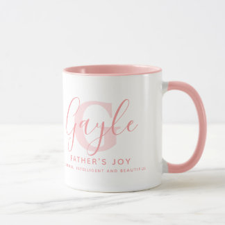Mug Gayle name meaning and monogram soft pink text