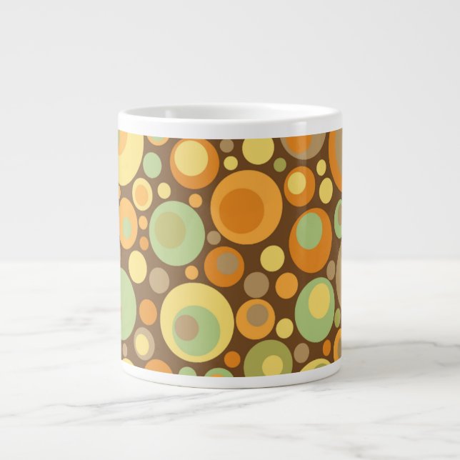 Mug géant Cercles Tons Terre Rétro (Devant)