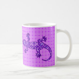 Mug Gecko batik tribal - violet et améthyste pourpre