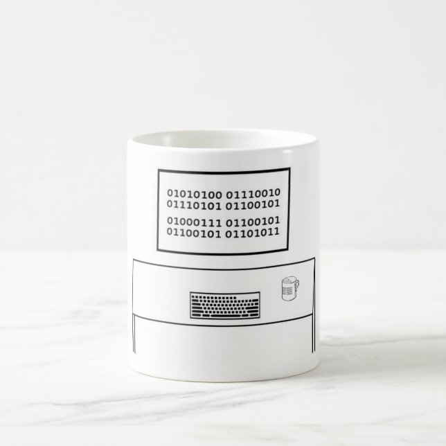 Mug Geek vrai dans l'ASCII codée en binaire (Centre)