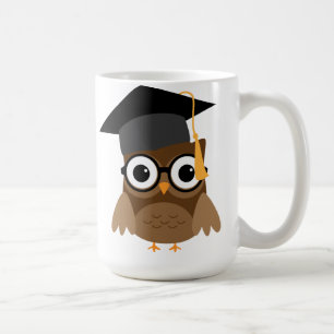 Mug Geeky Owl avec lunettes et bouchon de graduation