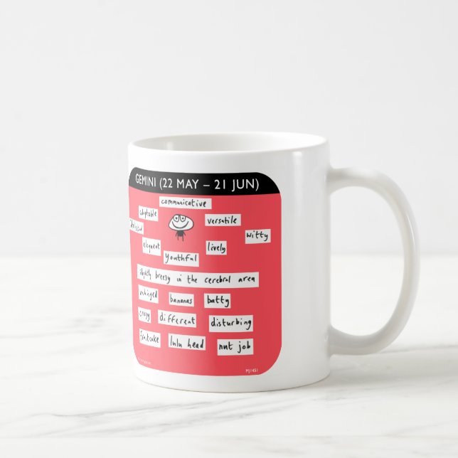 Mug Gémeaux "de Joe du mahoney" MJ1451, starsign, (Droite)