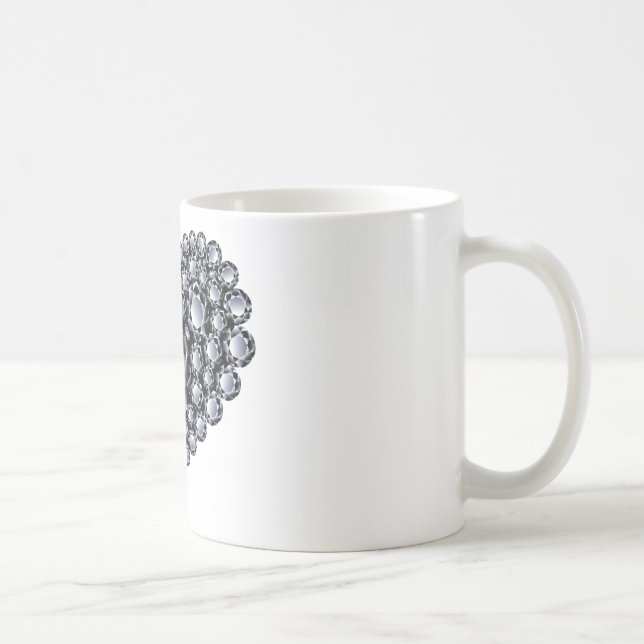 Mug Gemmes cardiaques aux diamants noirs (Droite)